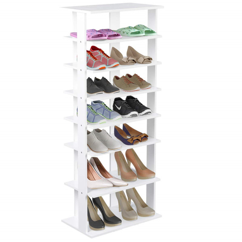 14 Pair Shoe Rack, White