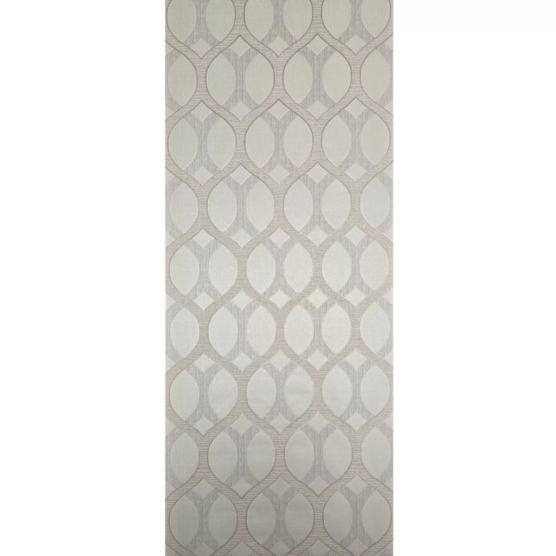 Rouleaux de papier peint géométrique gaufré taupe