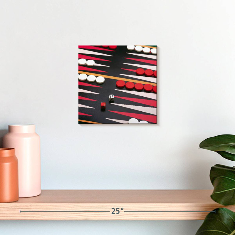 Senne Playing Backgammon, 10" H x 10" W