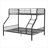 Twin XL Over Queen Bunk Bed Frame, Metal Construction with Built-In Access Ladder, Classic Silver Finish