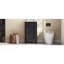 Ensemble de meuble-lavabo simple de 18 po avec lavabo en céramique, ensemble de meuble-lavabo autoportant avec porte à fermeture douce, tablette réglable, style français, pieds pleins, noir-129908281-129908280