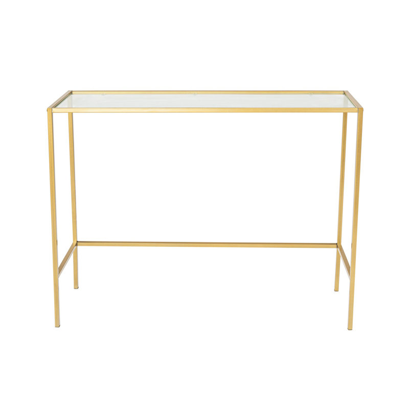 100cm Glass Top Console Table, Gold