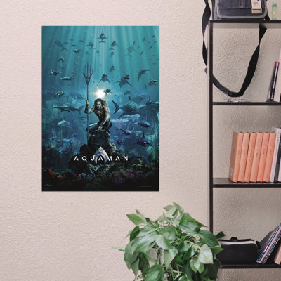 Décoration de très grande taille de atlantis murale à imprimé sans papier aquaman movie jason momoa