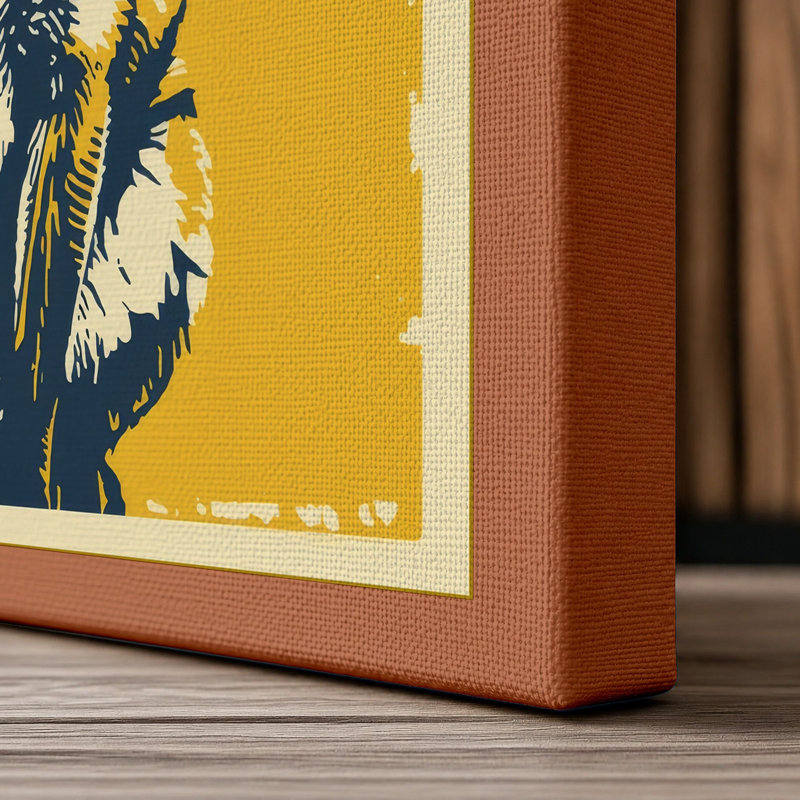 Fox in Repose Graphic - Wrapped Canvas, 36x24 - 91.4 x 61.0 cm, Terracotta Border