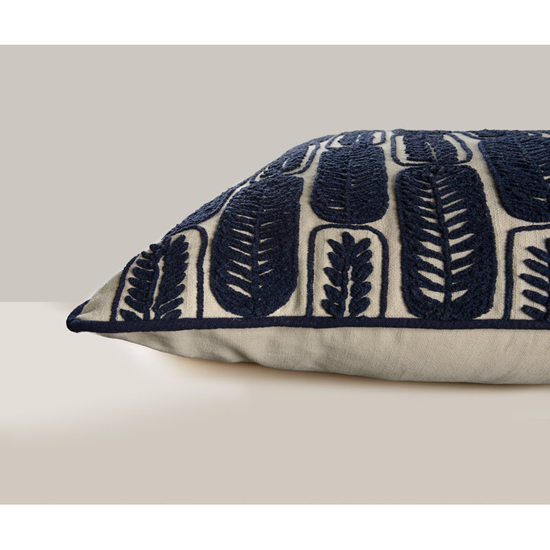 100% Cotton Throw Pillow, Navy, Polyester