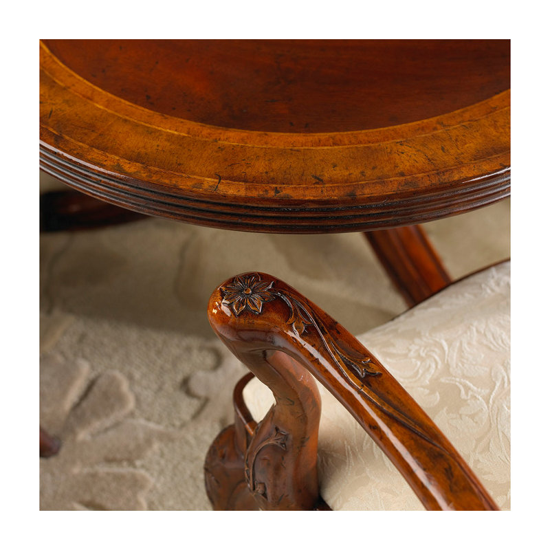Mazo Upholstered Arm Chair, Antique Mahogany