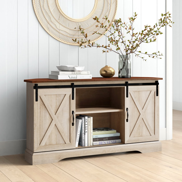 Bevus 52" Corner TV Stand with Sliding Doors for TVs up to 58"