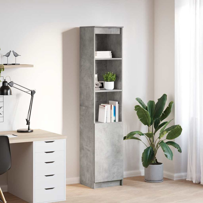 Highboard 37.5X35x180 Cm Engineered Wood, Concrete Grey
