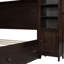 Grand lit en bois massif avec solutions de rangement pratiques - Ensemble d'armoire, de tablette et de socle de couleur durable avec douilles pratiques