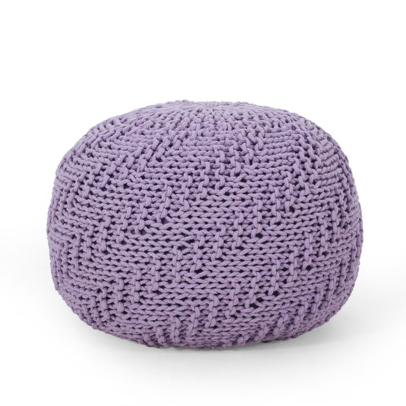 Pouf rond en coton Bordeaux, lavande, Lavande
