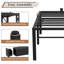 Cadre de lit haut de 24 pouces, cadre de lit robuste, cadre de lit plateforme en métal robuste de 3500 lb, butée coulissante pour matelas, aucun sommier requis, silencieux, assemblage facile-125444152-131610098-131610097