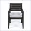 Chaise de salle à manger à lattes en bois d'acacia avec coussin résistant à l'eau-130117404-130117406
