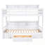 Lit superposé simple avec tablettes intégrées et tiroir de rangement-469550165