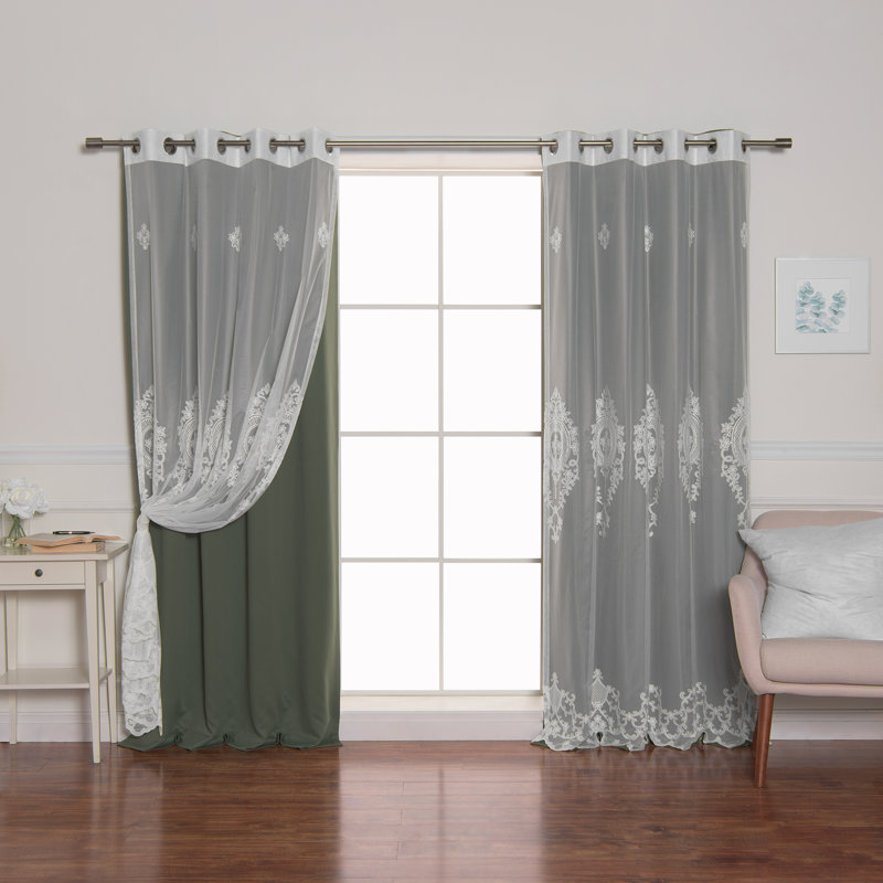 Salomon Blackout Curtain, 52" W x 84" L, Moss
