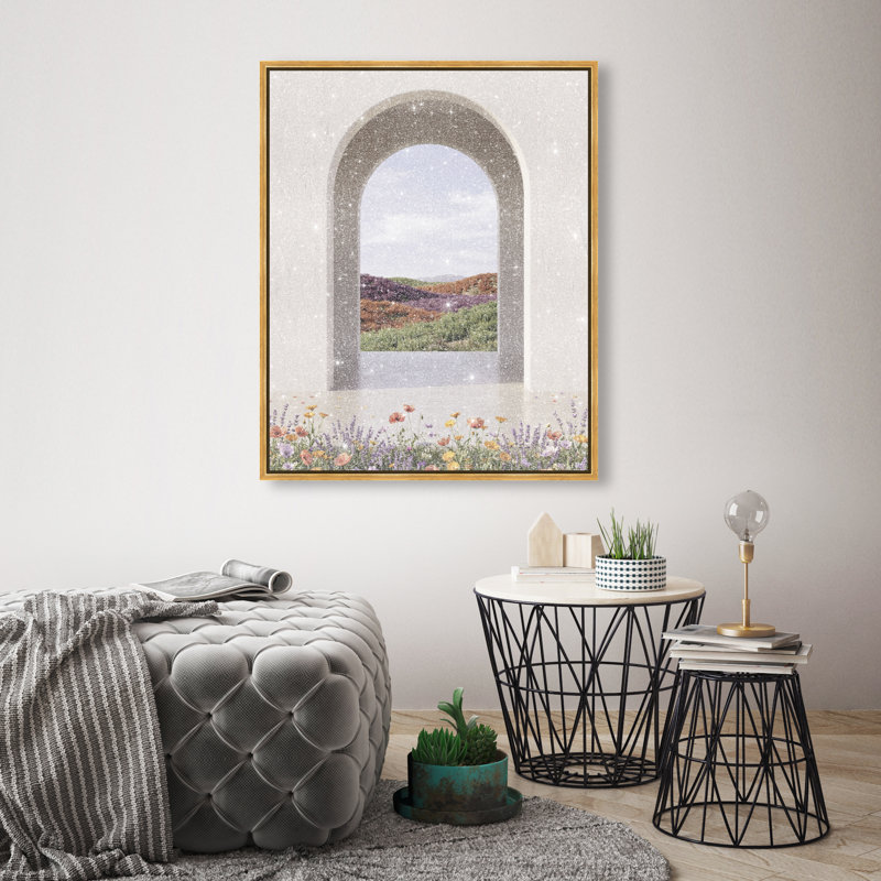 Window To Paradise Print by Oliver Gal, 25"H x 31"W, Gold Floater Frame