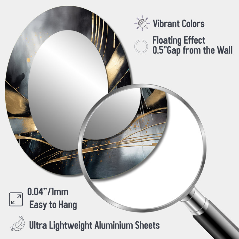 Miroir mural moderne Shapes And Lines, 40 po x 30 po