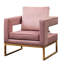 Chaise d'appoint Huron Glamour en velours rose avec découpe et structure de fauteuil-121274361