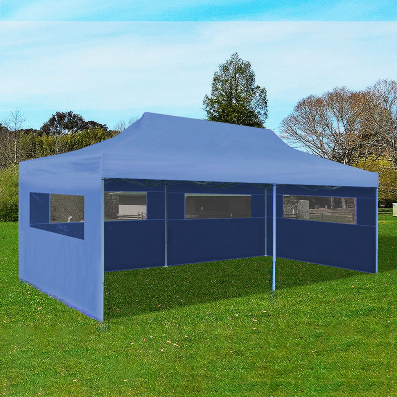 6m x 3m Steel Party Tent, Blue