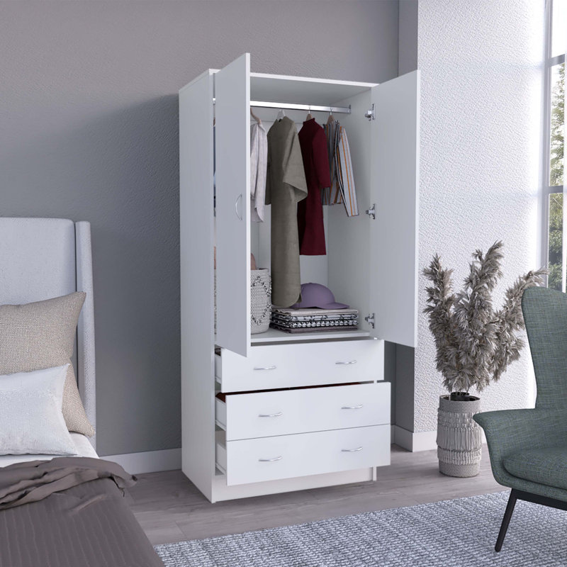 Armoire Taly avec portes doubles, Blanc