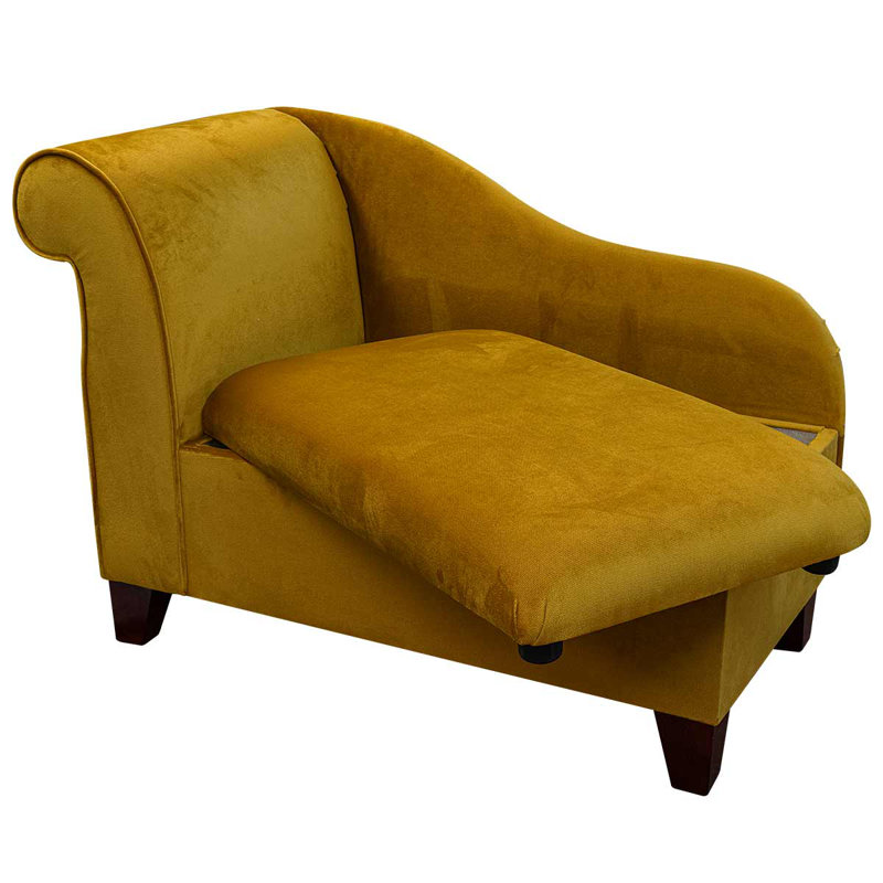 Upholstered Chaise Lounge, Gold