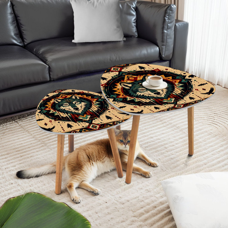 Ensemble de 2 tables basses gigognes Triangle