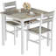 Ensemble de table de salle à manger 3 pièces pour 2 personnes avec support de rangement intégré, petite table de cuisine en bois et 2 chaises à dossier avec structure en métal, ensemble de coin-repas carré Farmhouse pour petit espace salle à manger, appartement-1999614037