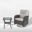 Chaises longues pivotantes en osier avec coussins Esquer-223698211