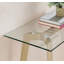 Sala Scandinavian Style Glass and Wood Narrow Hallway Console Table-86770940