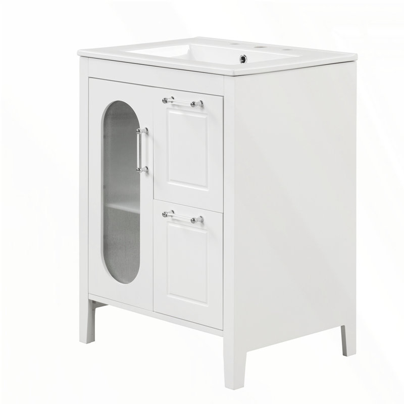 Meuble-lavabo 24 po avec lavabo, Blanc