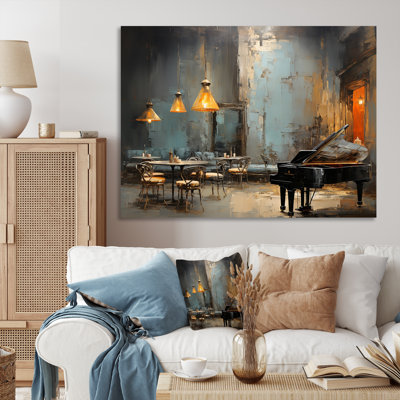 Vintage pinao sonata in jazz cafe III - Music Jazz Canvas Art
