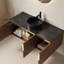 Spacieux meuble-lavabo moderne avec lavabo, finition chêne brun durable