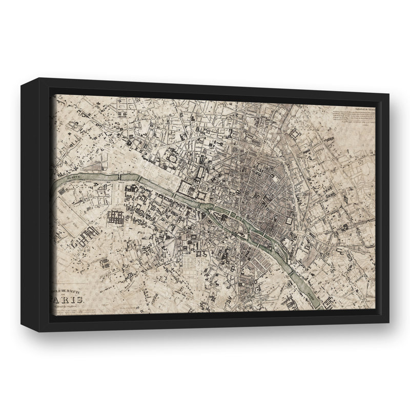 Carte de Paris rétro, H 13,75 po x l 19,75 po