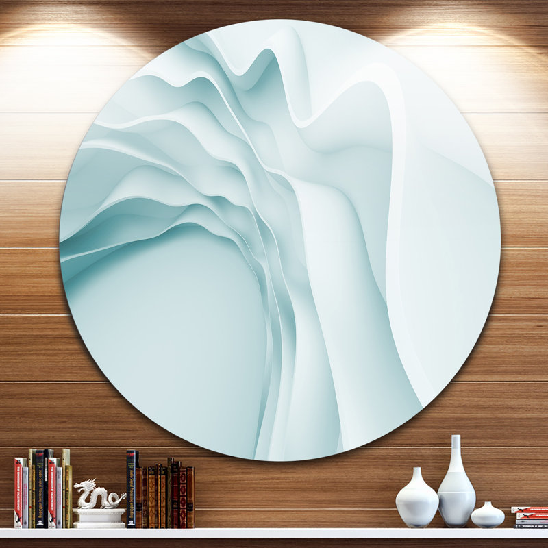 « fractal blue wave 3d ondulations », impression sur métal, H 23 po x l 23 po x P 1 po