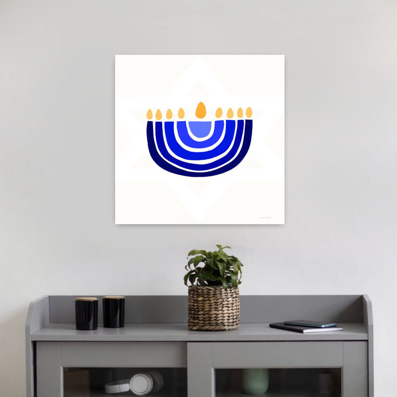 Art contemporain abstrait Rainbow Menorah, H 18 po x l 18 po