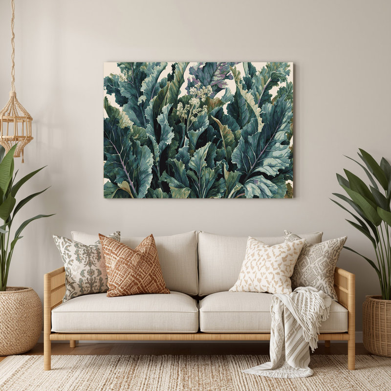 Légumes, art mural en métal bleu chou frisé, 16" H x 20" W