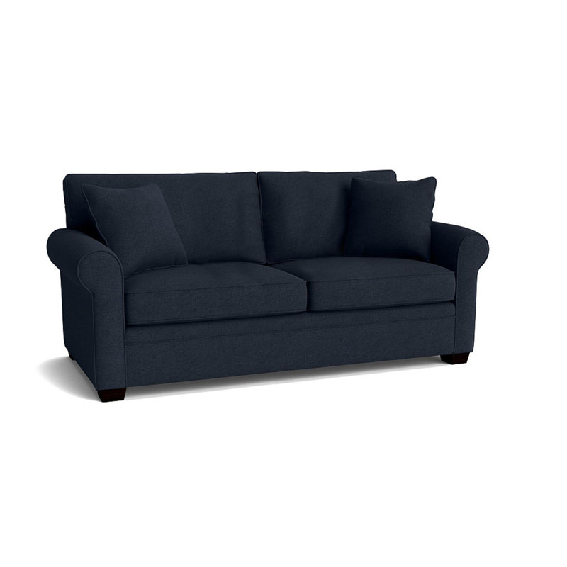Quaker Upholstered 77'' Sofa Bed, Espresso, Entice Indigo