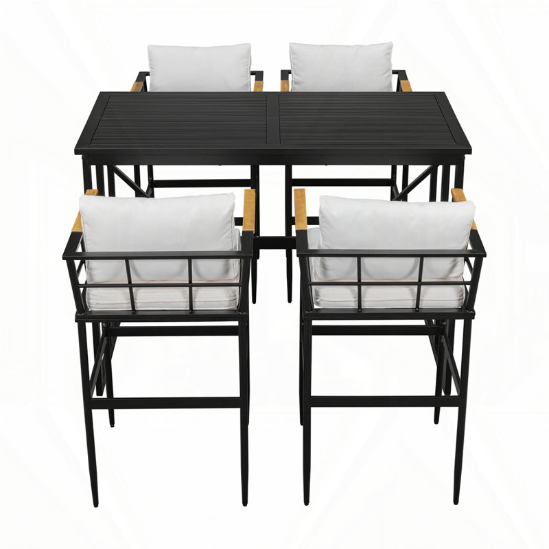 Iron Outdoor Dining Set, Beige