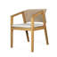 Paire de chaises de salle à manger d'extérieur - Coussin de siège en bois et respirant de style patio avec dossier en corde confortable