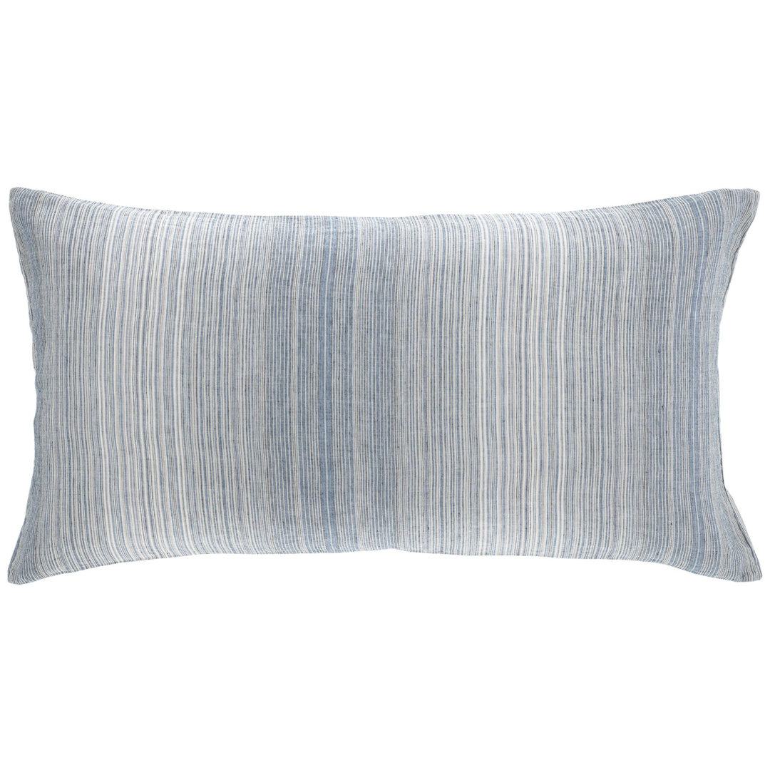 Sterling Stripe Linen Blue Sham Pine Cone Hill 