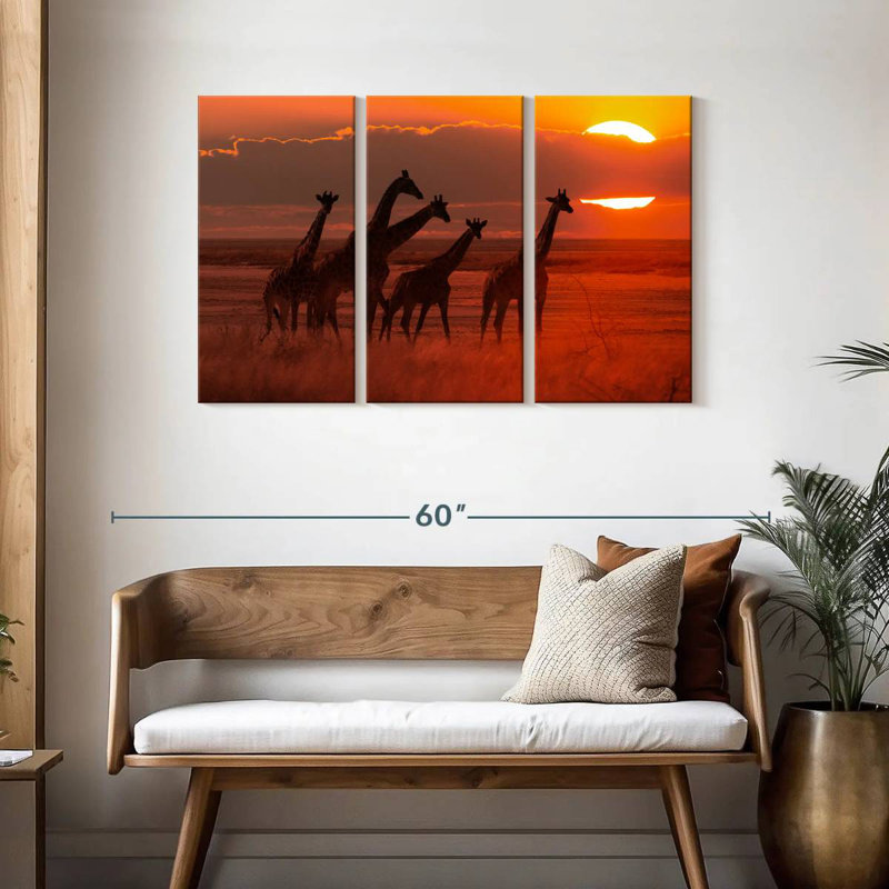 Girafes d'Afrique itinérantes, H 28 po x l 45 po