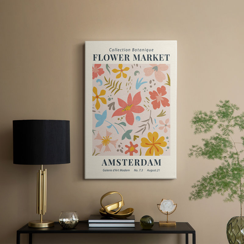 Motif floral rétro Cxxix, H 27 po x l 18 po