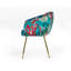 Chaise de salle à manger en velours bleu, vert et or