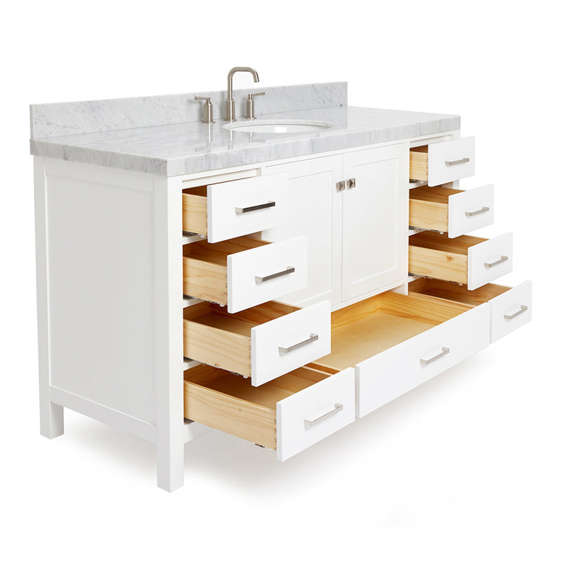 Meuble-lavabo simple 60 po Cambridge, Blanc