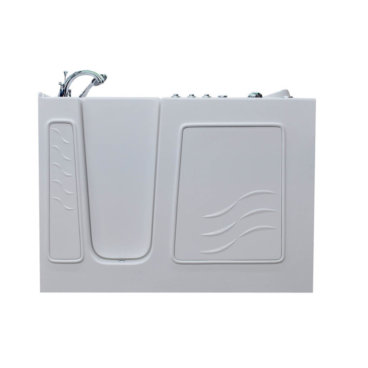 Santa Fe 52.75'' x 26.4'' Walk-in Fiberglass Bathtub with Faucet