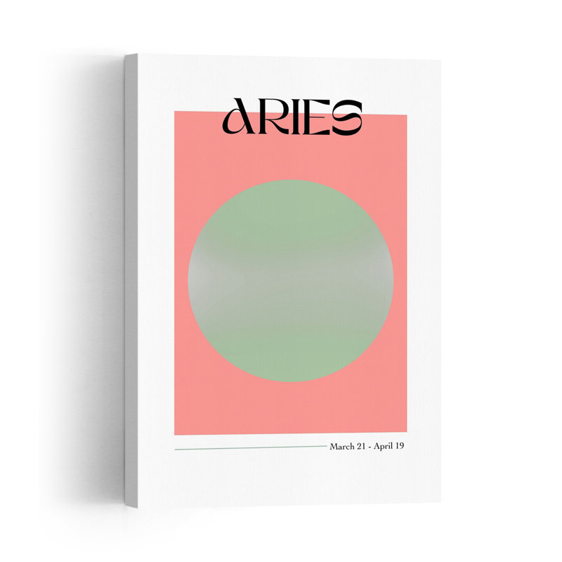 Aries Zodiac Symbol Abstract Geometric Minimalist Spring Wall Art Print - Print, 60.96cm H x 40.64cm W