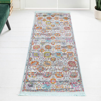 Tapis orange / gris / bleu Haefner