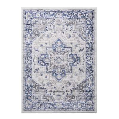 Tapis 8 x 10 avec couleur bleue / grise