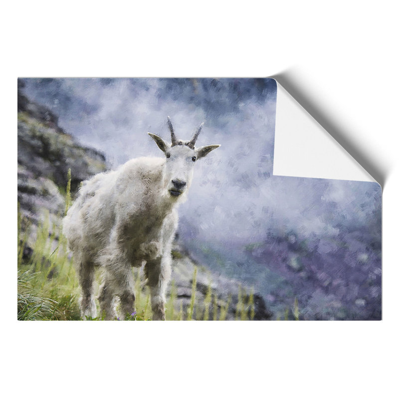 Mountain Goat Painting - Frameless Print, 42cm H x 59cm W x 0.1cm D