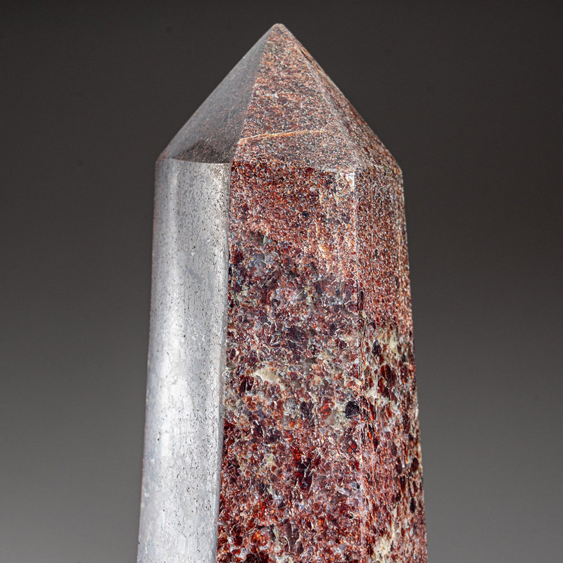 Genuine Polished Garnet Point (4 lbs), 9" H x 3" W x 3" D, Dark Red/Dark Brown