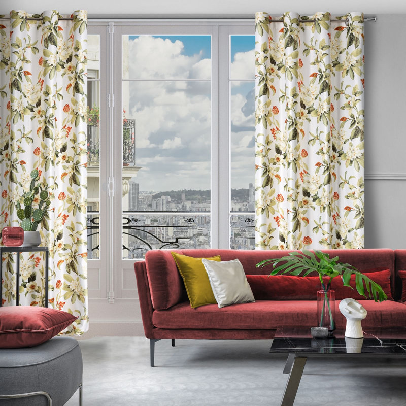 Ageet Semi Sheer Curtains Single Panel, White